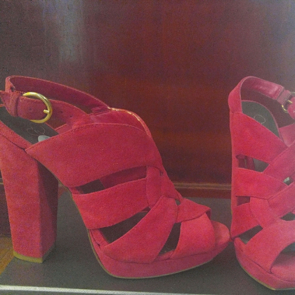 Jessica Simpson Pink Suede Block Heels